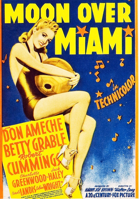 Moon Over Miami Betty Grable On Window Card 1941 Tm And Copyright ??20Th Century Fox Film Corp. All Rights Reserved./Courtesy Everett Collection Movie Poster Masterprint - Item # VAREVCMCDMOOVFE002H